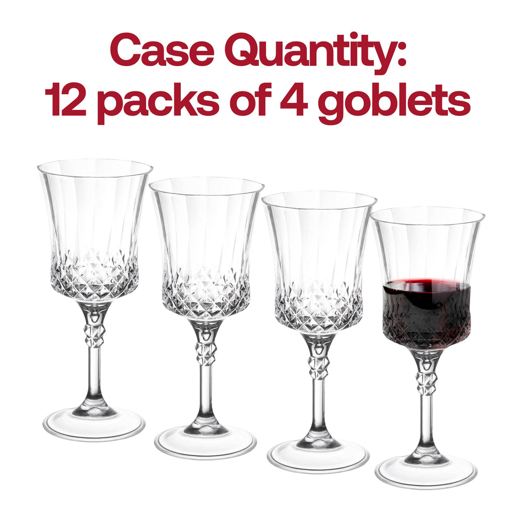 Crystal Cut Plastic Wine Goblets (11 oz. )