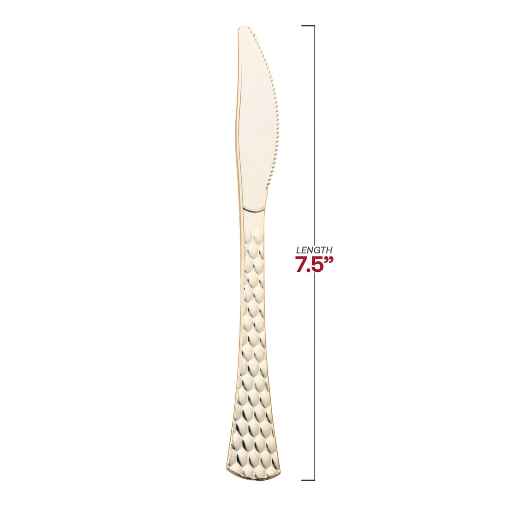 Shiny Gold Glamour Cutlery Disposable Plastic Knives