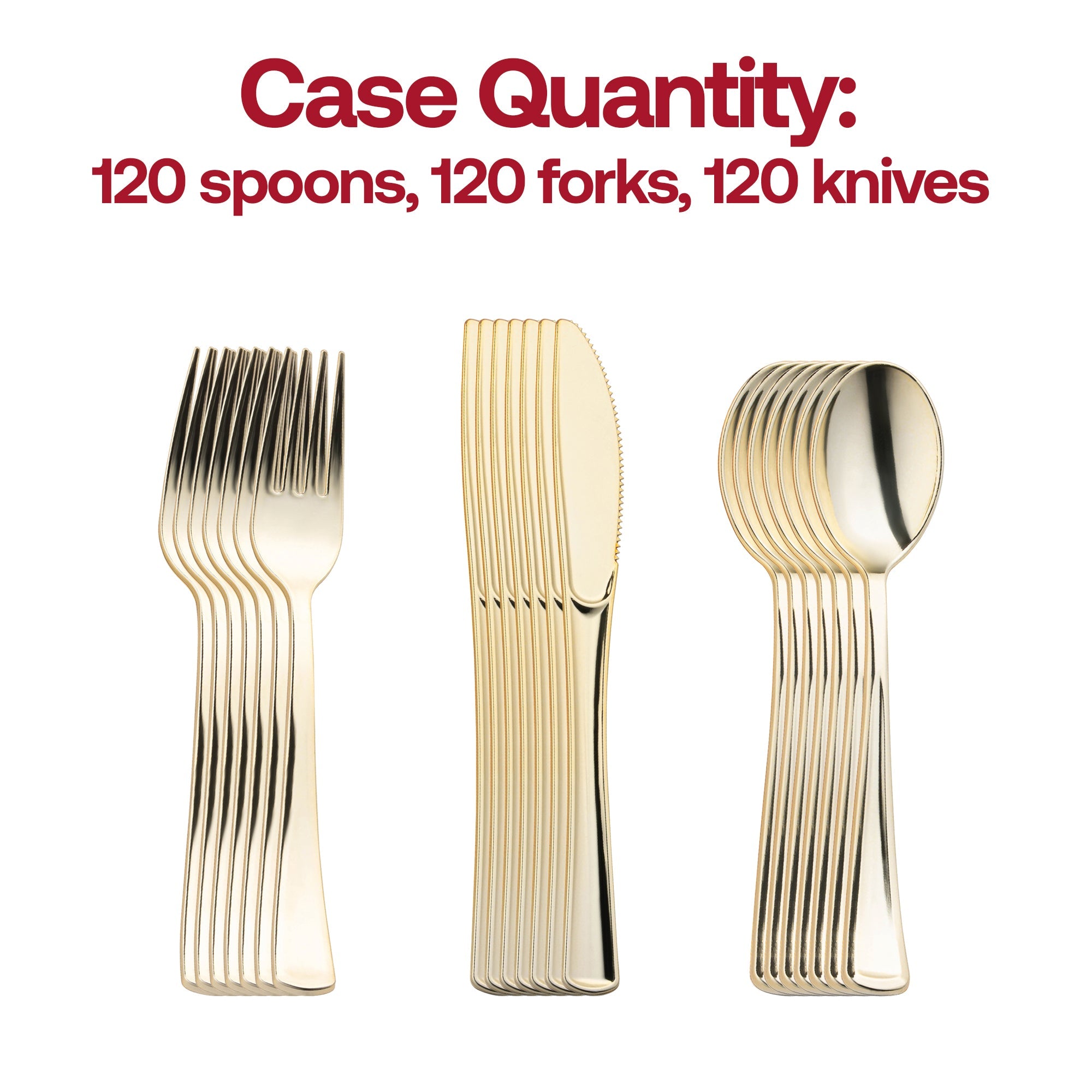 Gold Classic Cutlery Plastic Silverware Set
