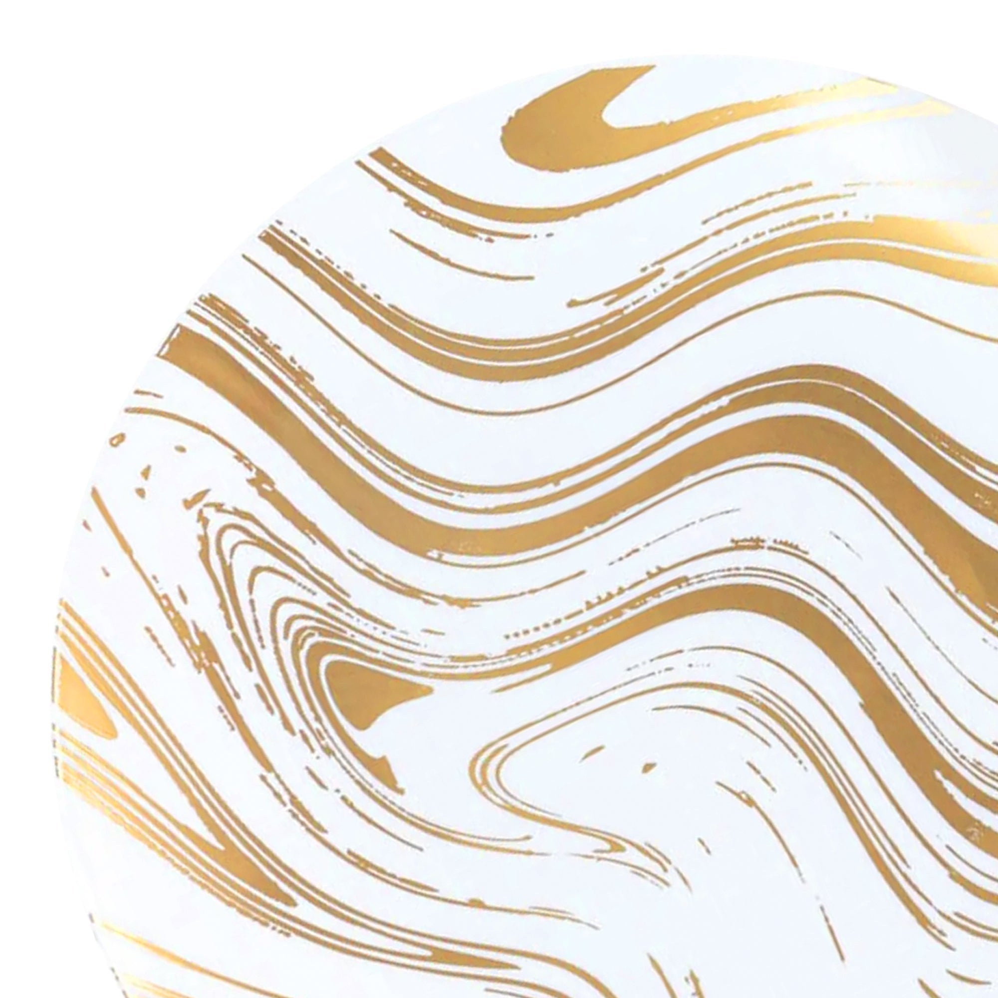 White with Gold Waves Plastic Dinner Plates (10.25")