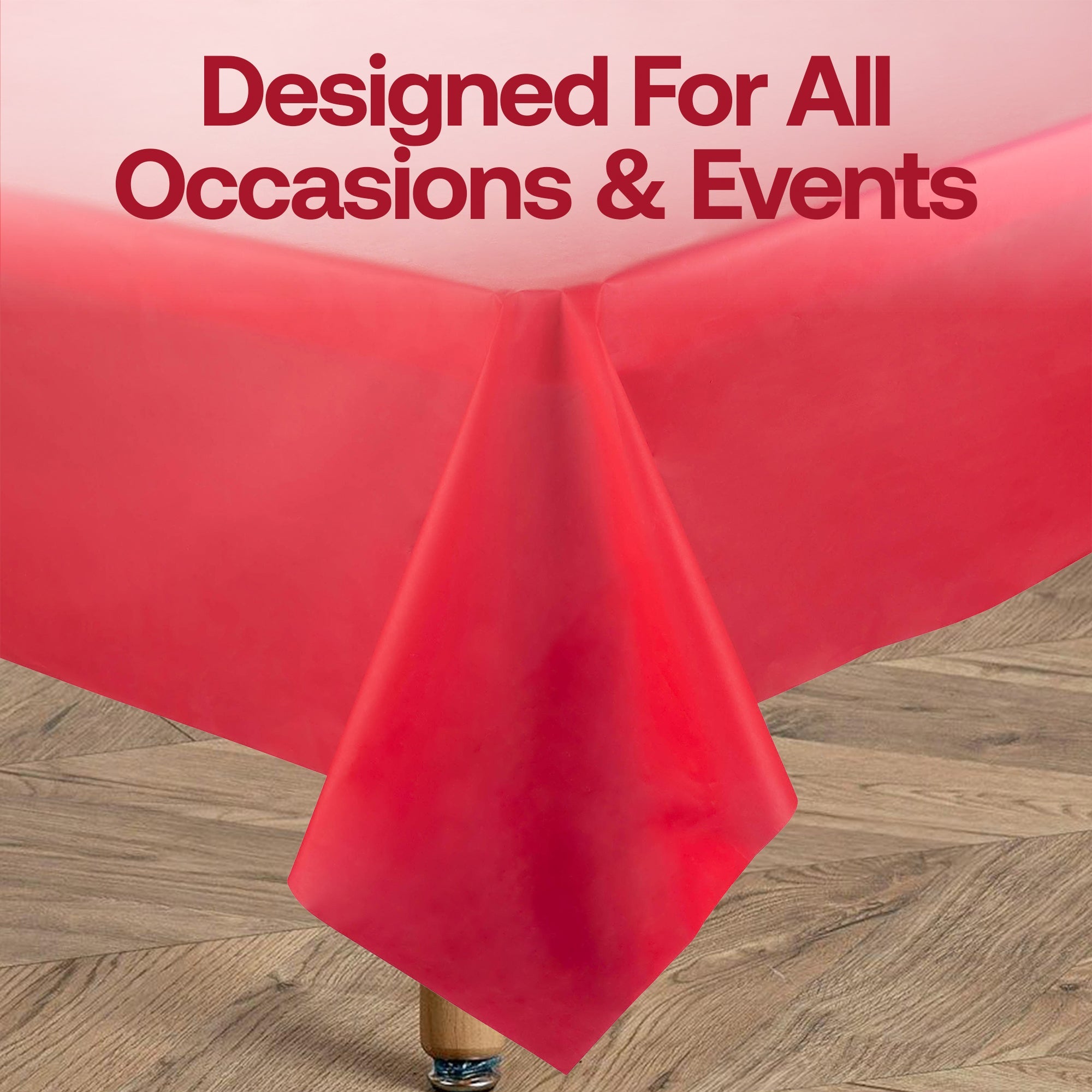 Red Rectangular Disposable Plastic Tablecloths (54" x 108")