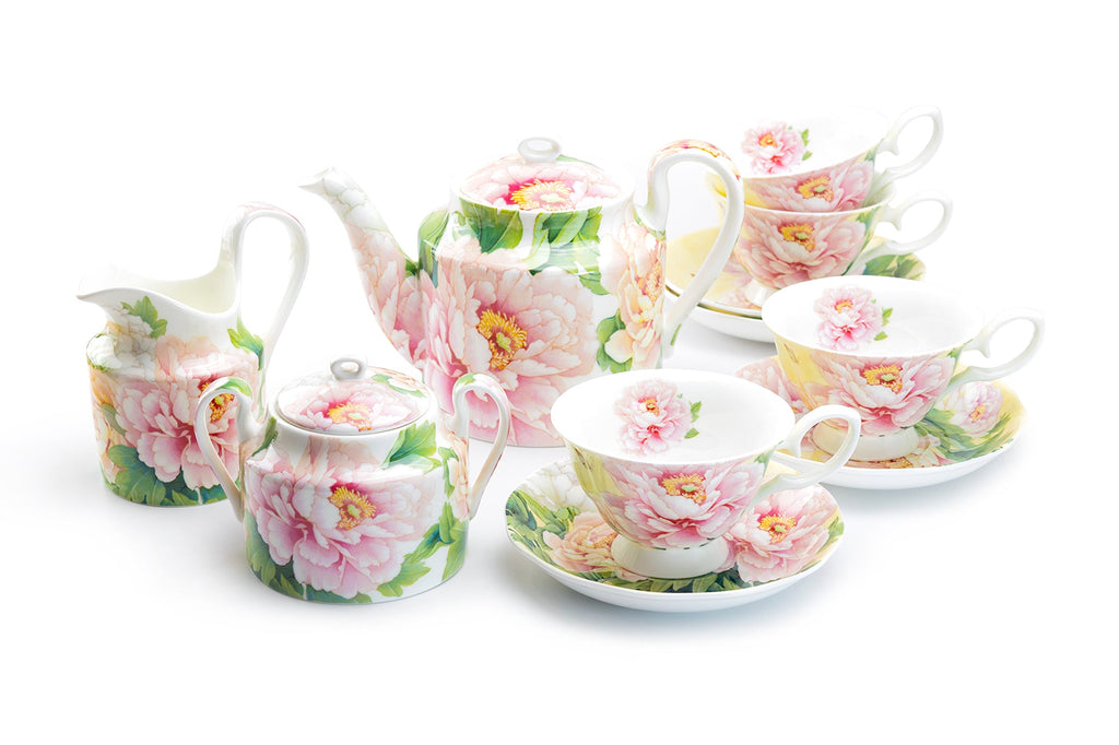 Empire Peony Bone China 11-Piece Tea Set