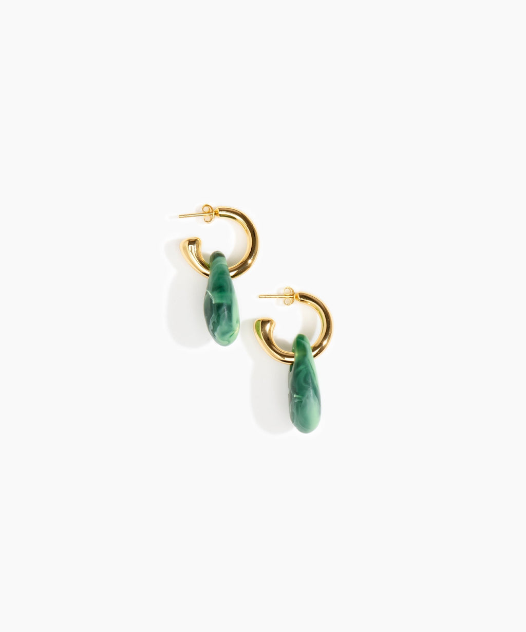 Small Rock Hoop Earrings