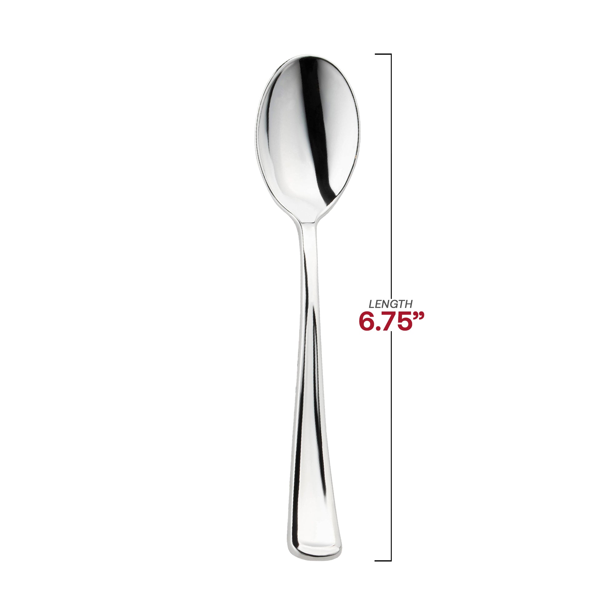 Shiny Metallic Silver Plastic Spoons