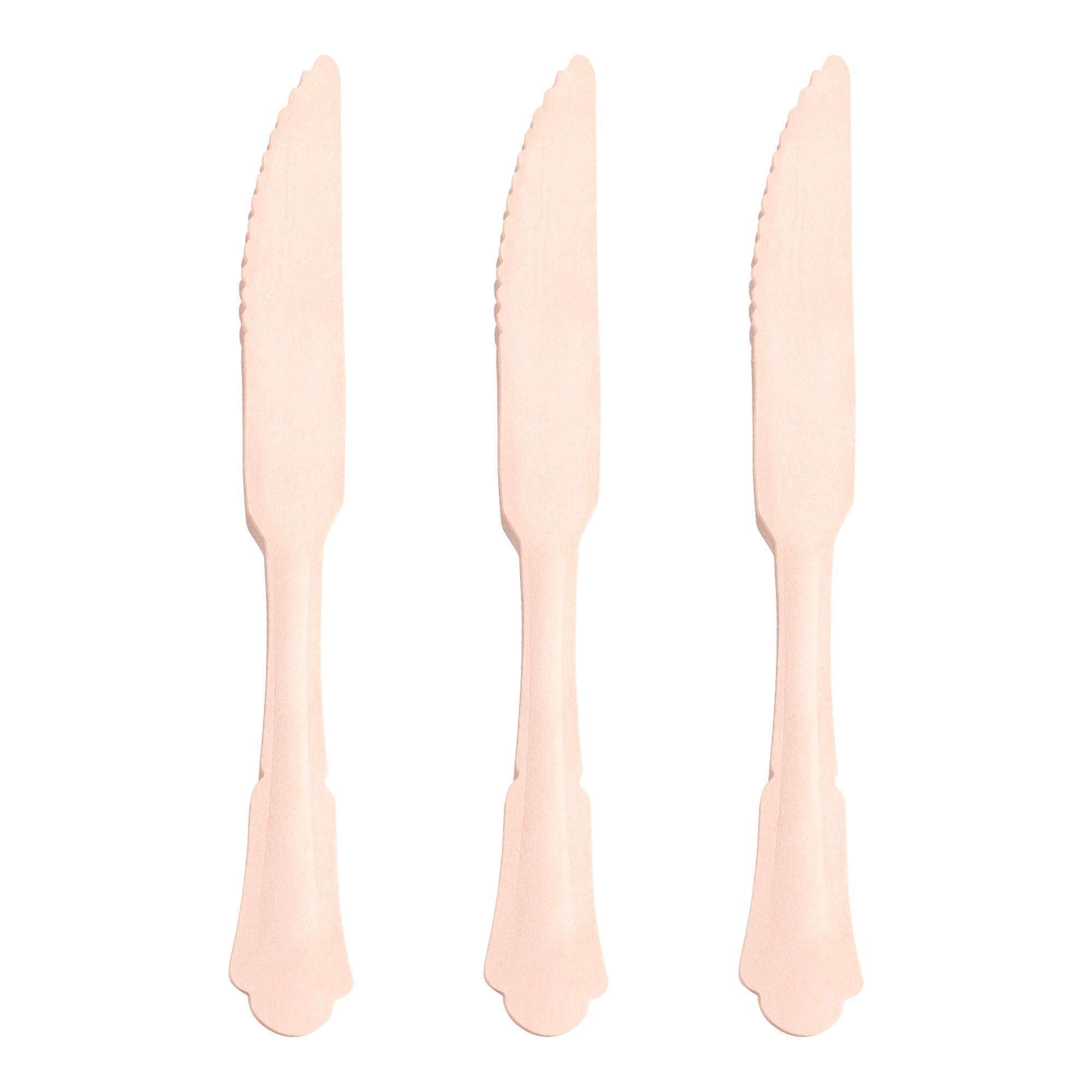 Silhouette Birch Wood Eco Friendly Disposable Dinner Knives