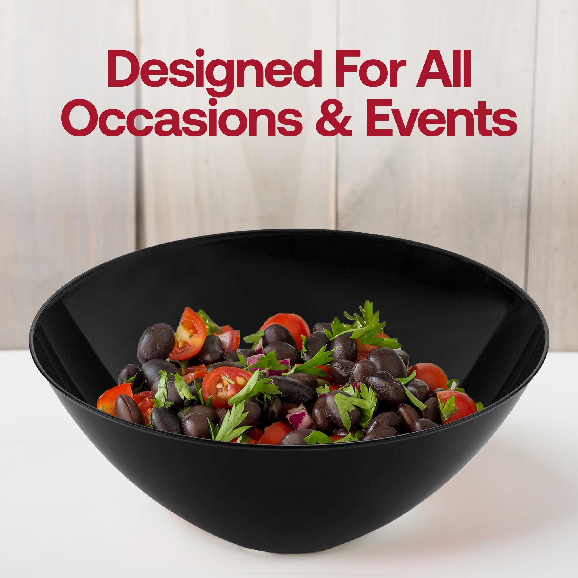 Solid Black Organic Round Disposable Plastic Bowls (32 oz.)