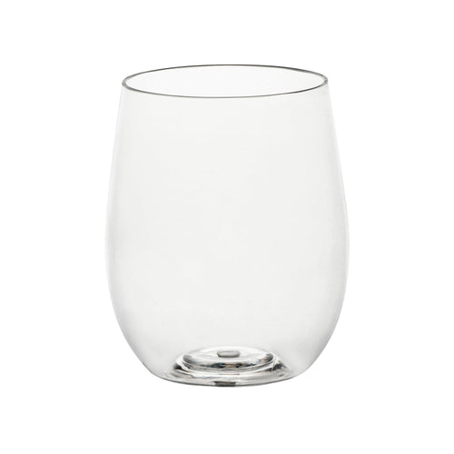 12oz. Clear Elegant Stemless Plastic Wine Glasses