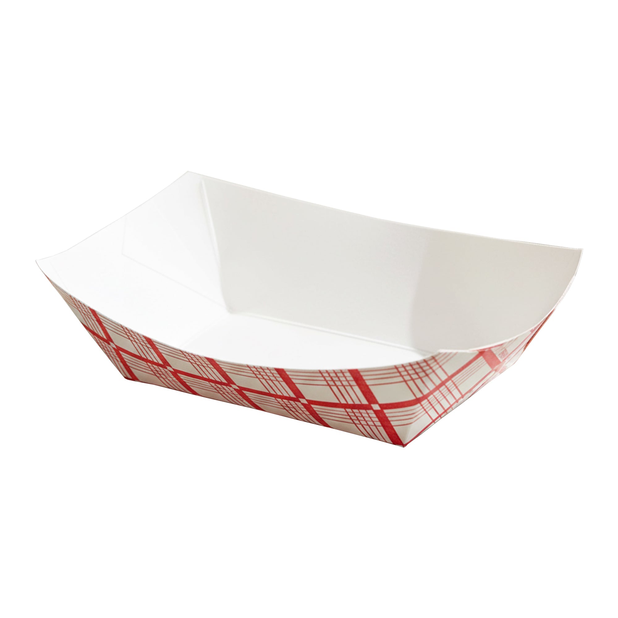 1 lb Red Plaid Paper Food Trays