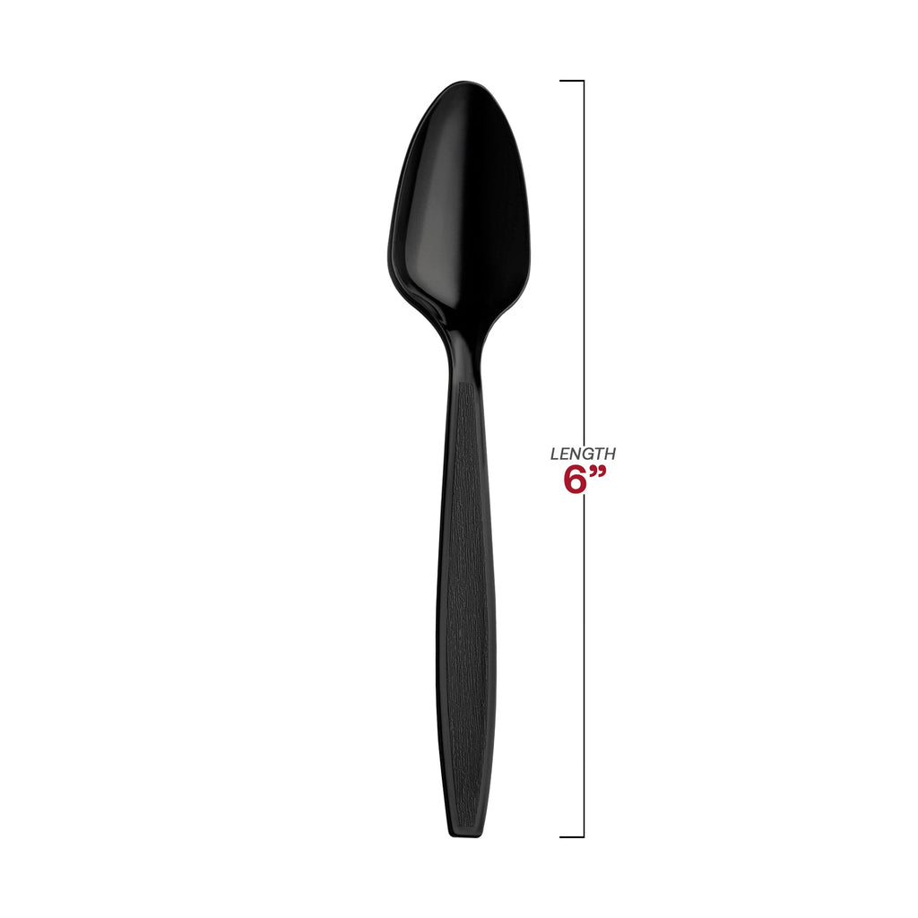 Black Plastic Disposable Spoons
