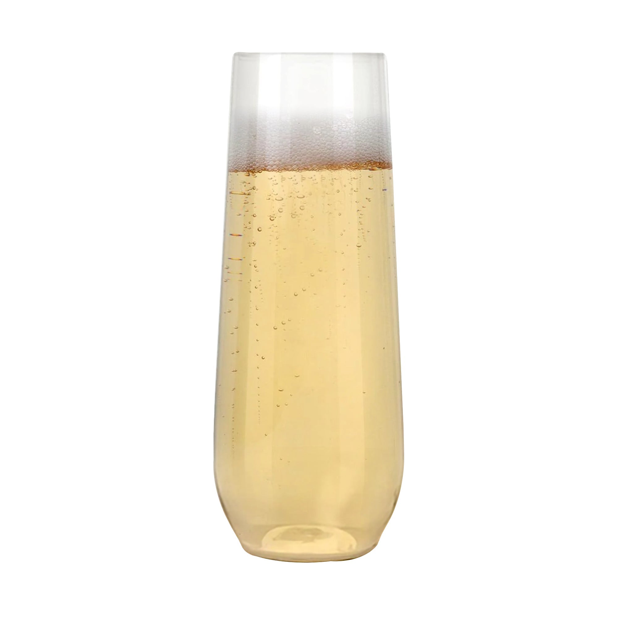 9 oz. Clear Stemless Plastic Champagne Flutes