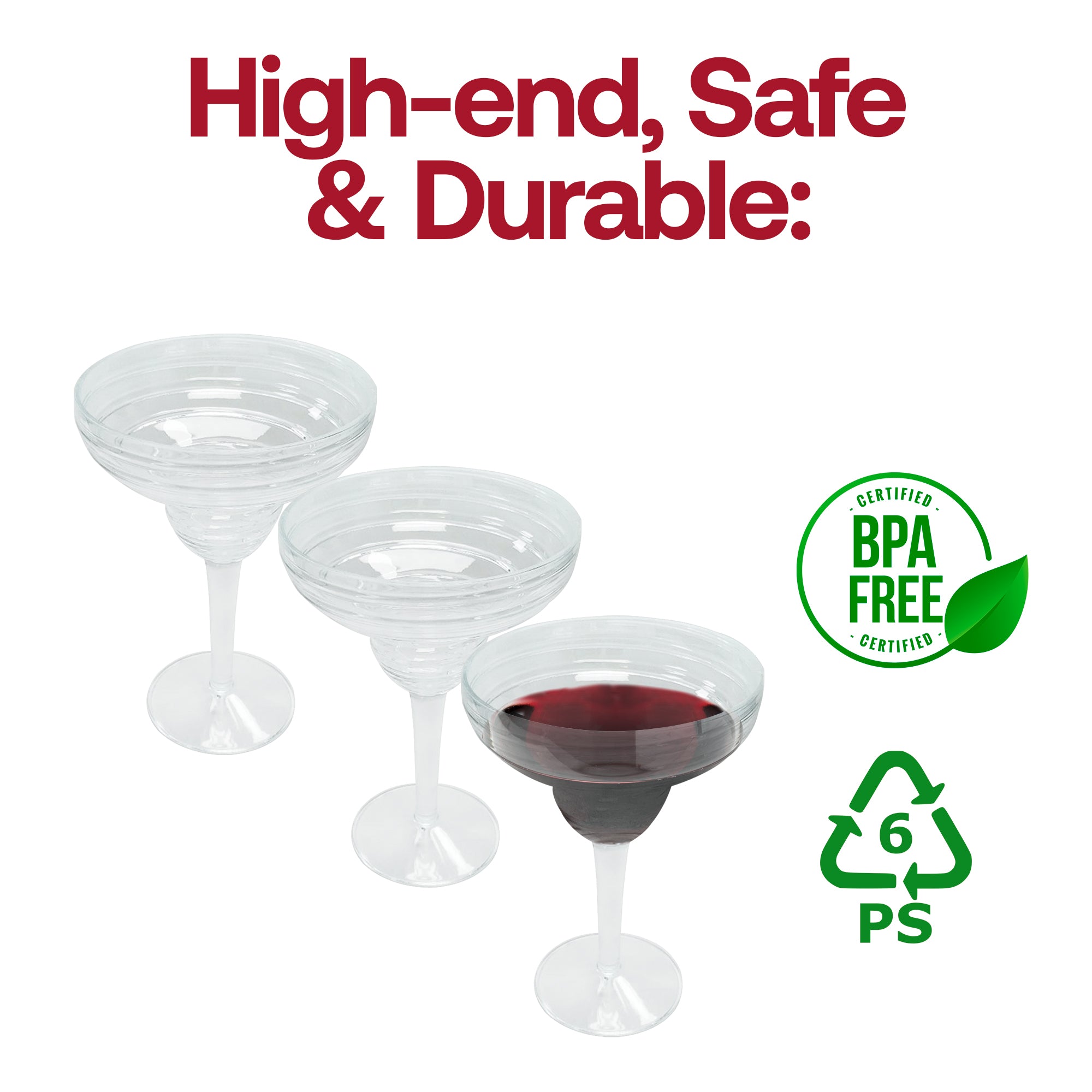 Clear Spiral Margarita Plastic Goblets (14 oz )
