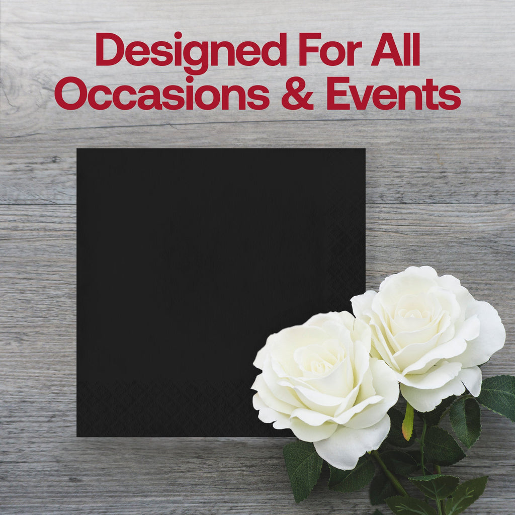 Black Velvet Paper Beverage/Cocktail Napkins