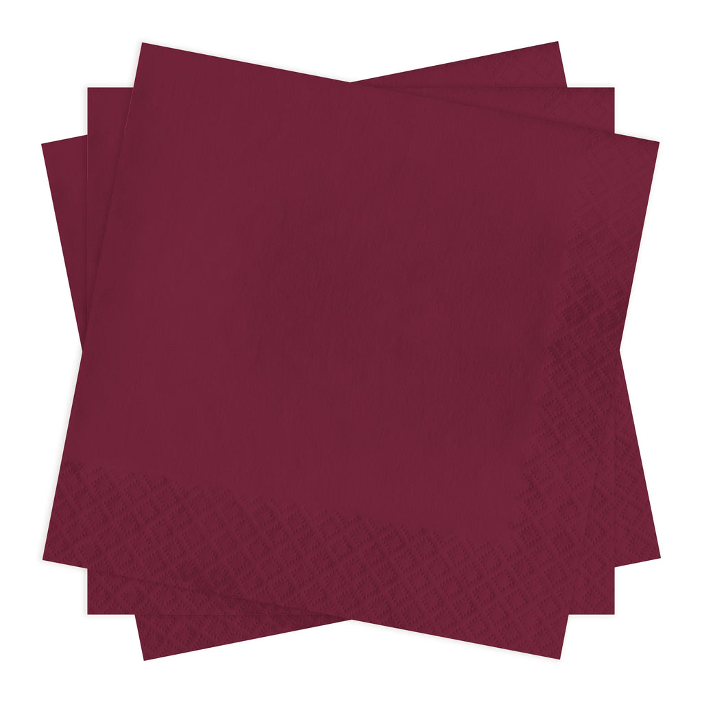 Burgundy Red Paper Beverage/Cocktail Napkins