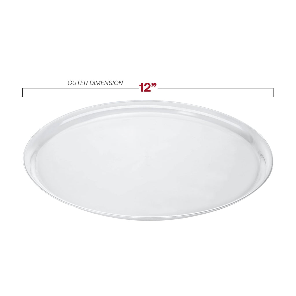 12" Clear Round Plastic Trays