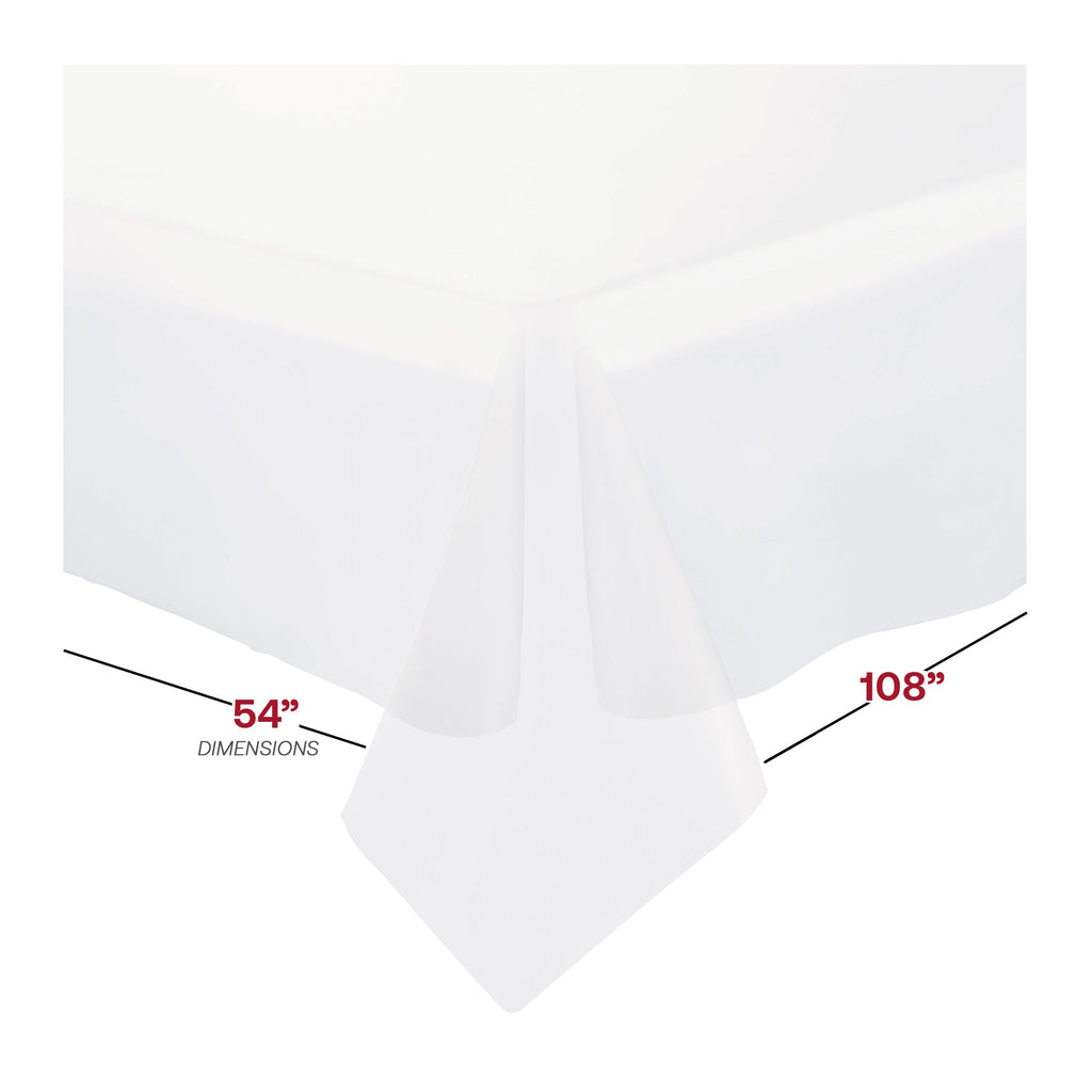 Clear Rectangular Disposable Plastic Tablecloths (54" x 108")