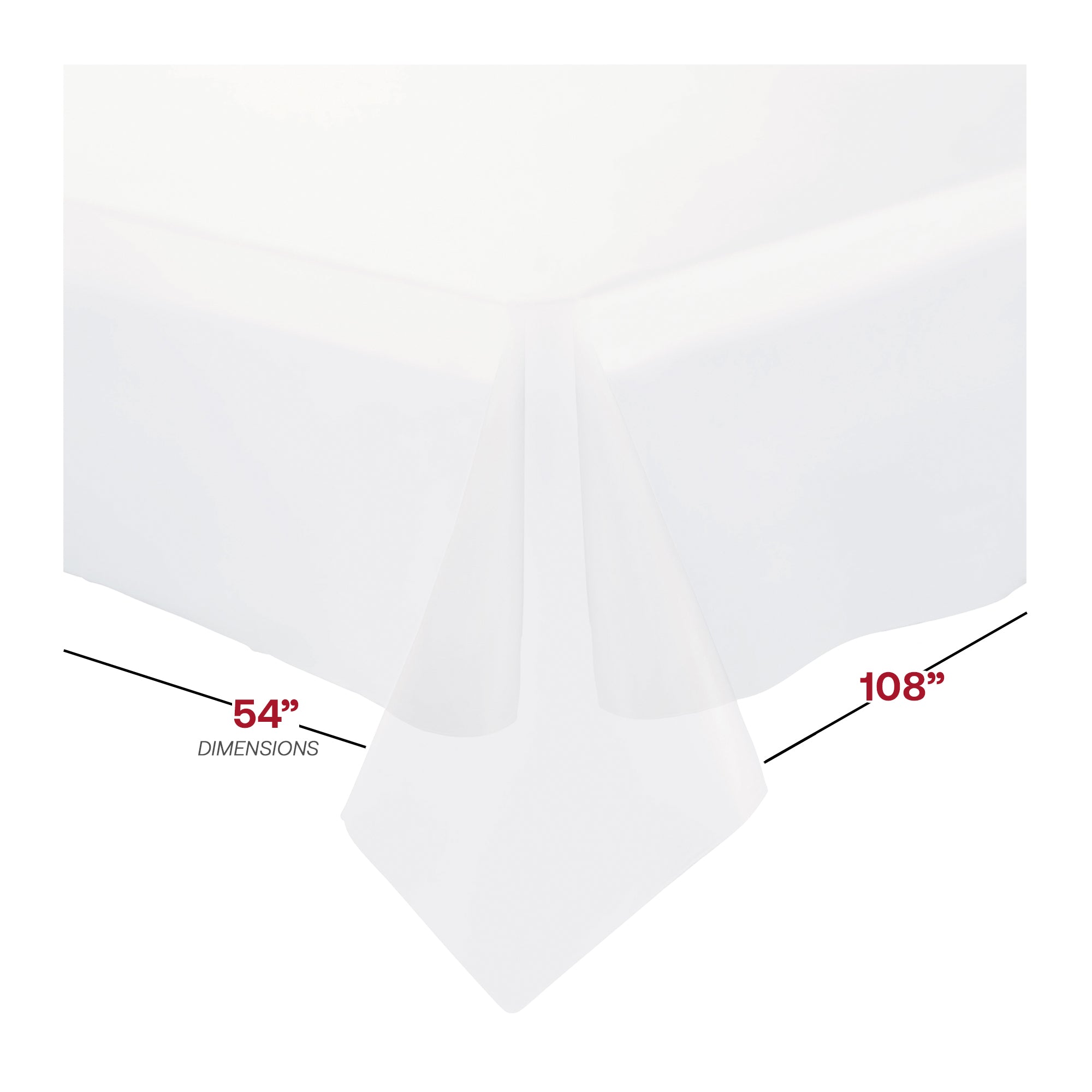 Clear Rectangular Disposable Plastic Tablecloths (54" x 108")