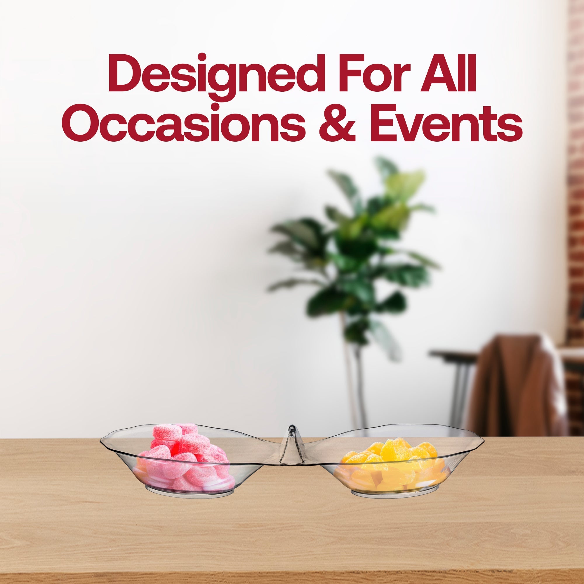 Clear Round 2-Hole Mini Plastic Candy Bowls