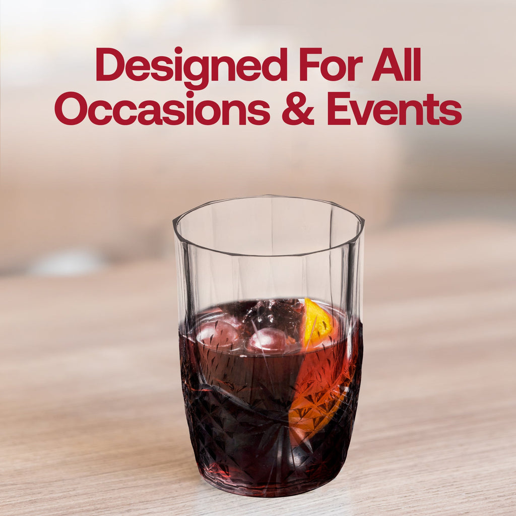 Clear Stripe Round Disposable Plastic Tumblers (16 oz. )