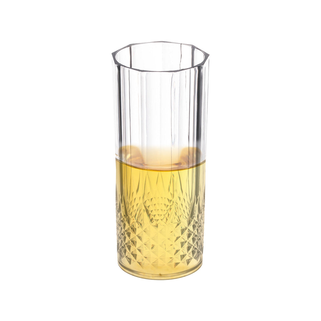 Clear Crystal Cut High Ball Plastic Glasses (14 oz. )