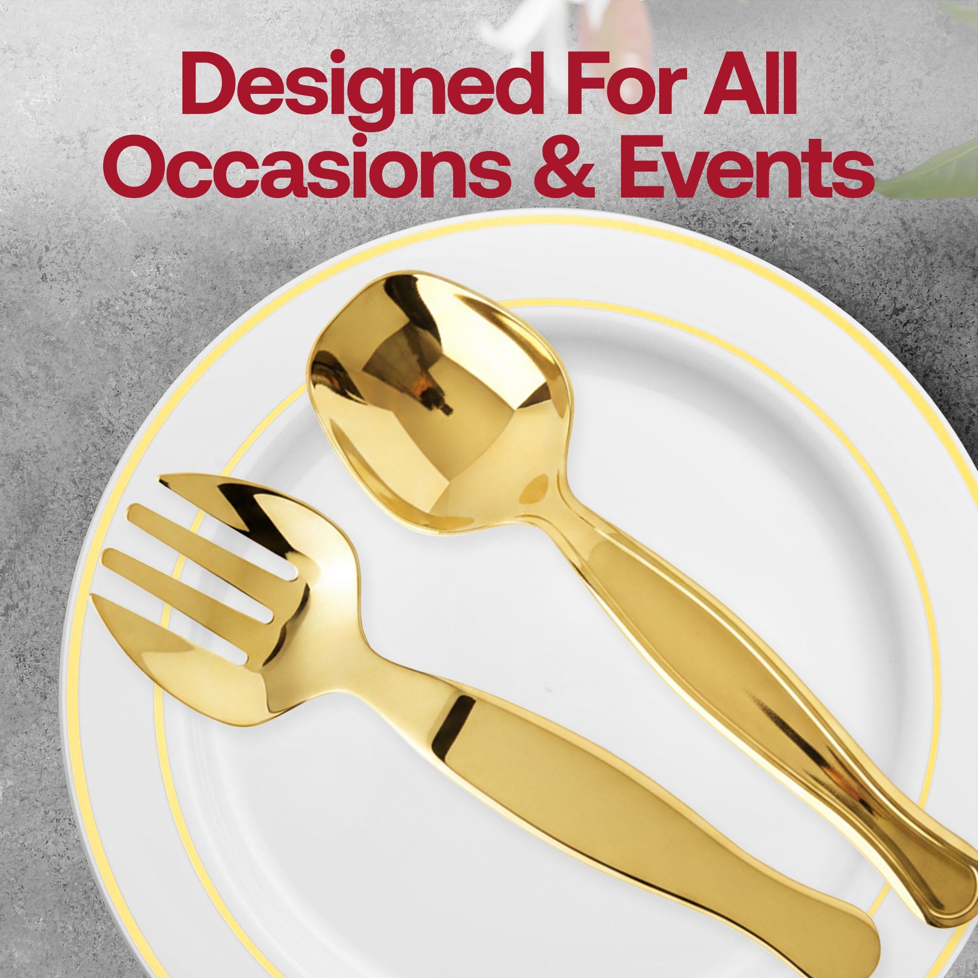 Gold Disposable Plastic Serving Forks