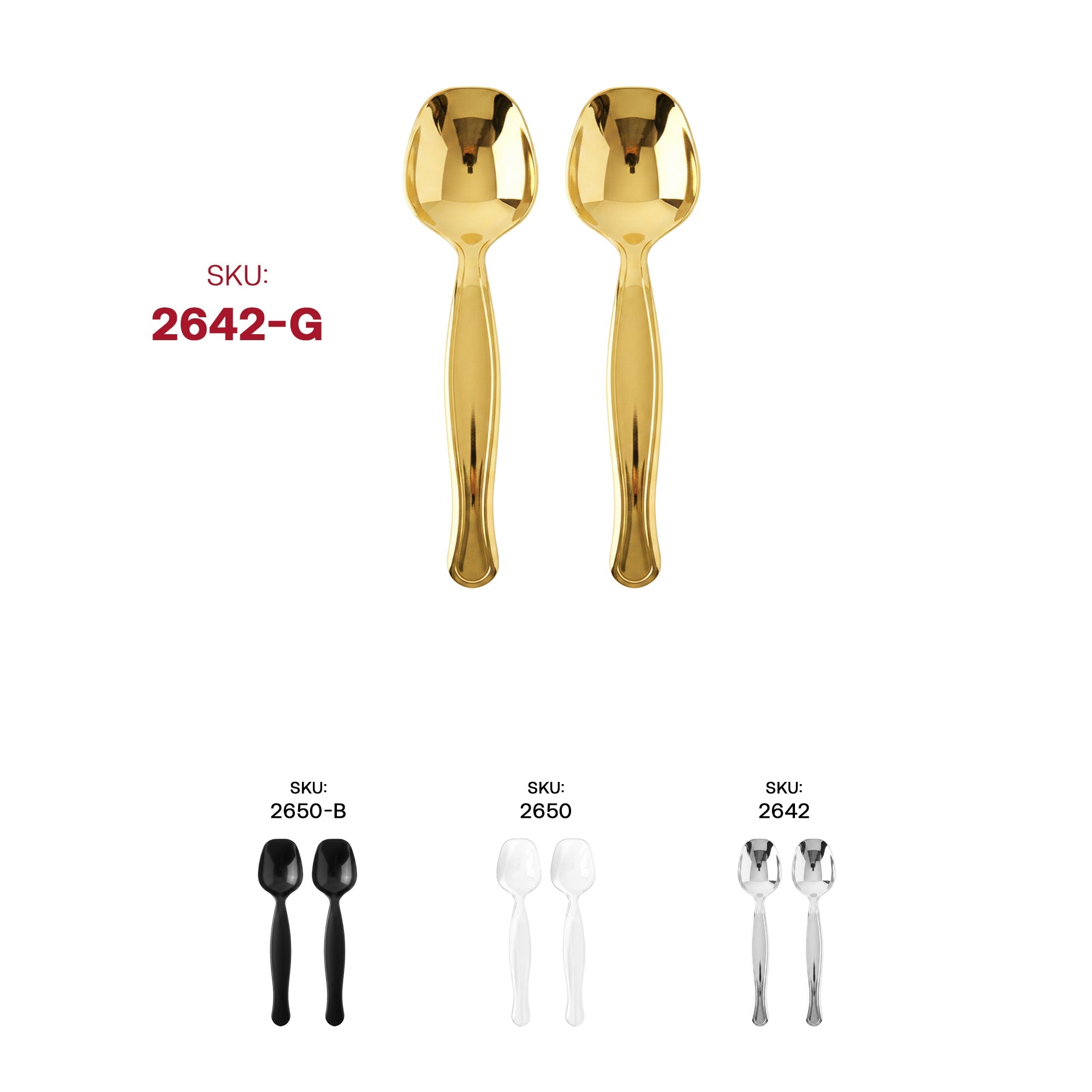 Gold Disposable Plastic Serving Spoons