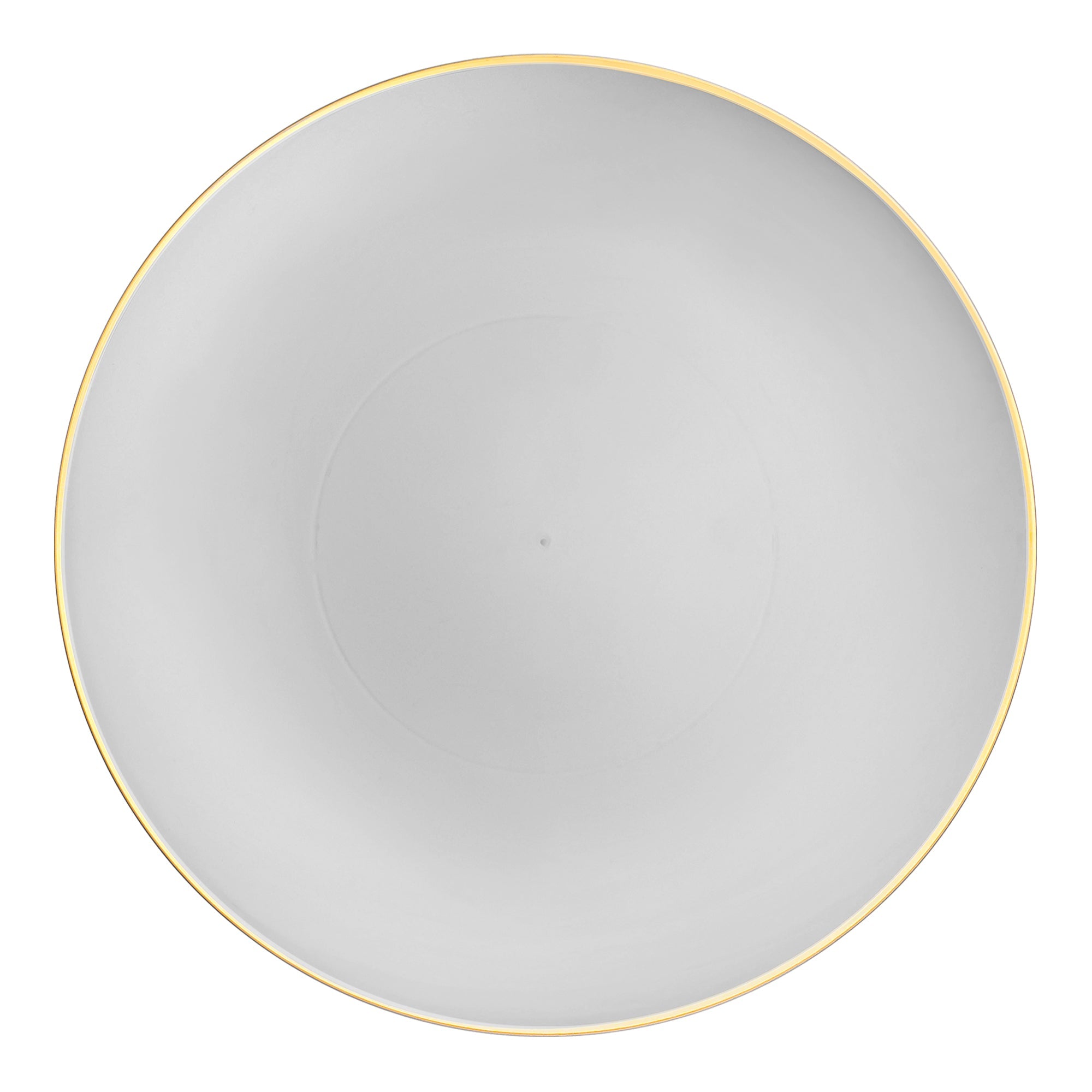 Gray with Gold Rim Organic Round Disposable Plastic Appetizer/Salad Plates (7.5")