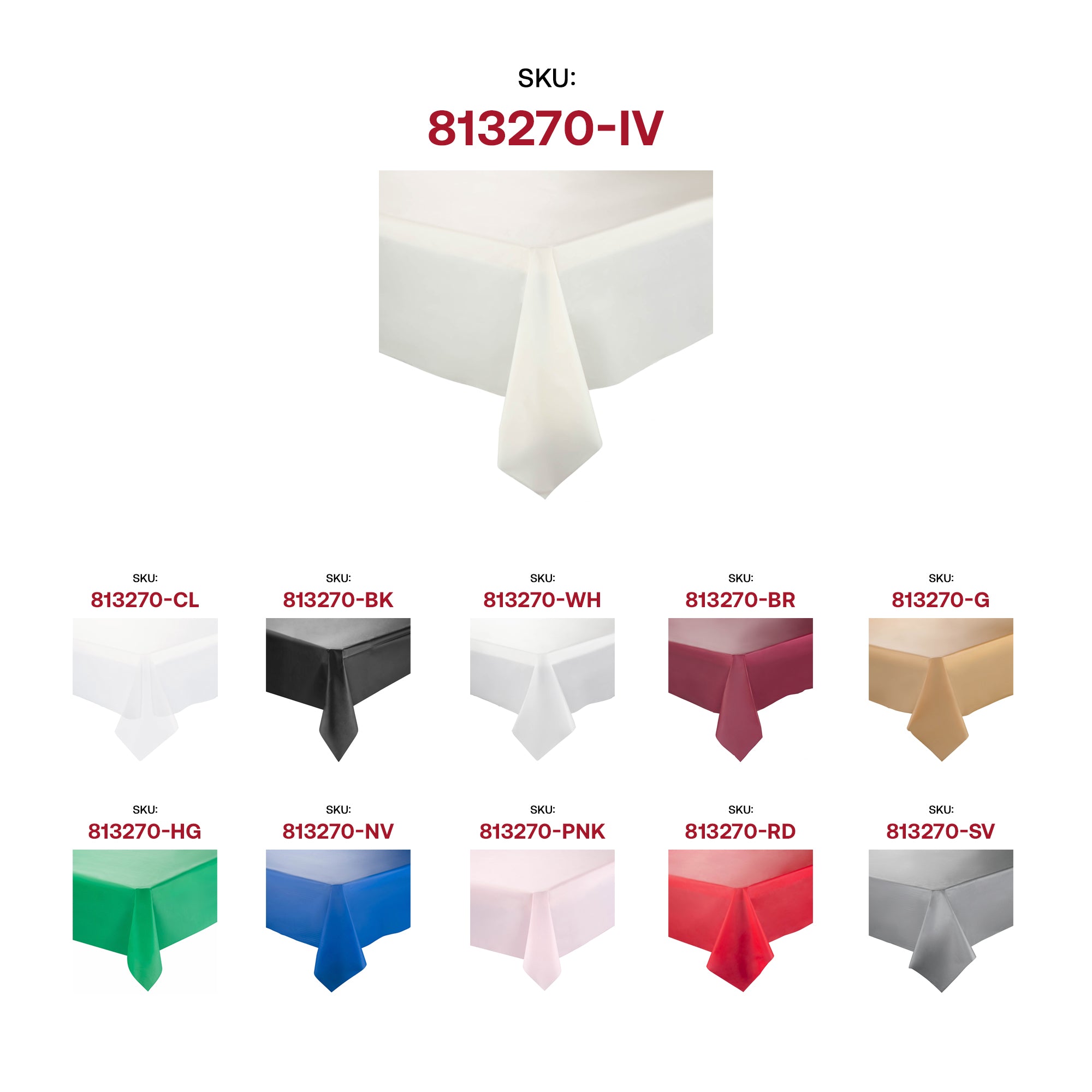 Ivory Rectangular Disposable Plastic Tablecloths (54" x 108")