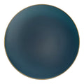 Navy with Gold Rim Organic Round Disposable Plastic Appetizer/Salad Plates (7.5")