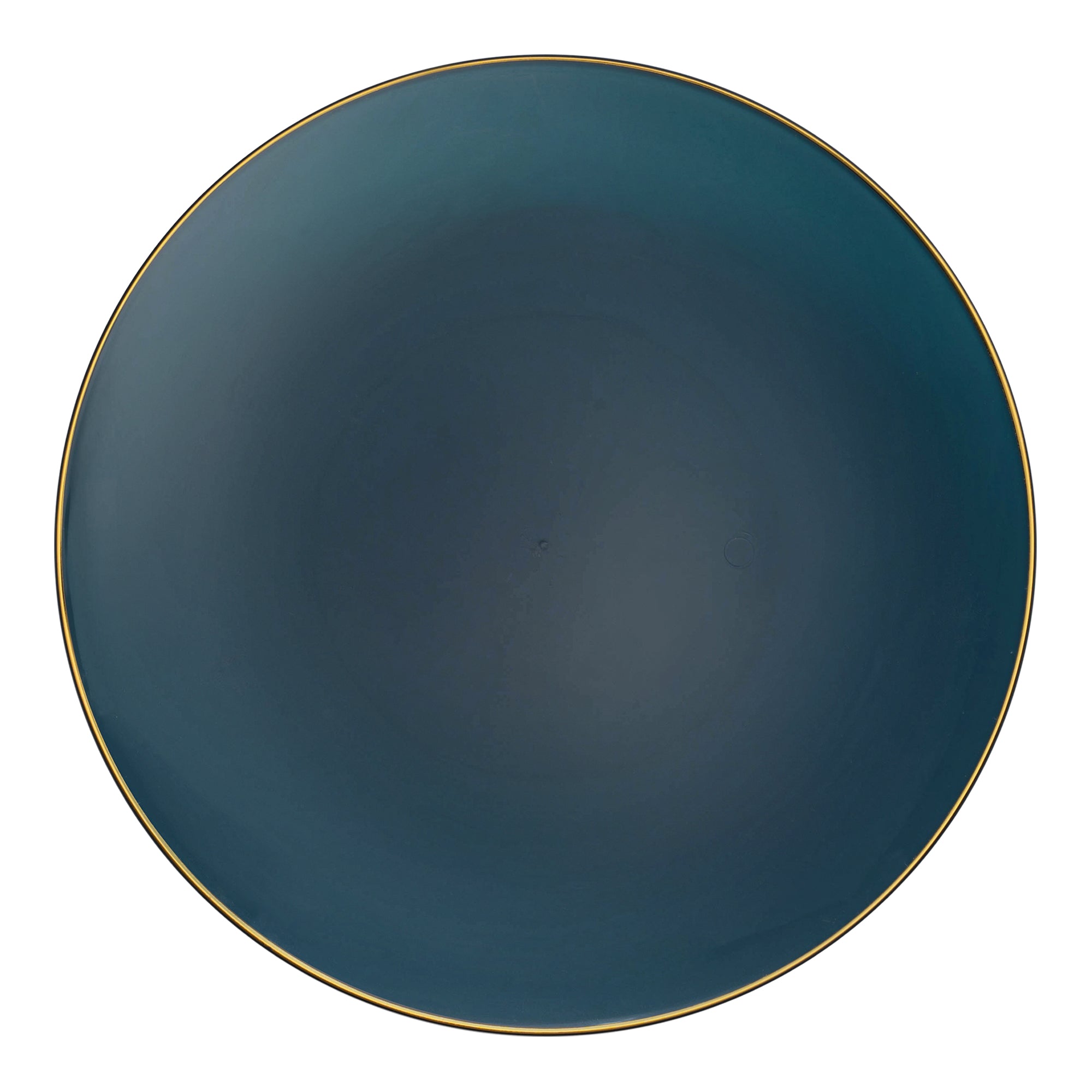 Navy with Gold Rim Organic Round Disposable Plastic Appetizer/Salad Plates (7.5")