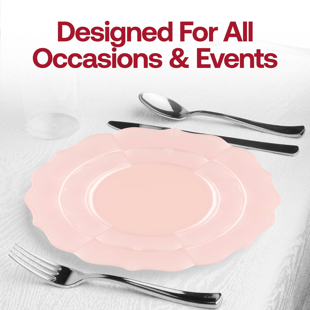Pearl Pink Round Lotus Plastic Wedding Value Set