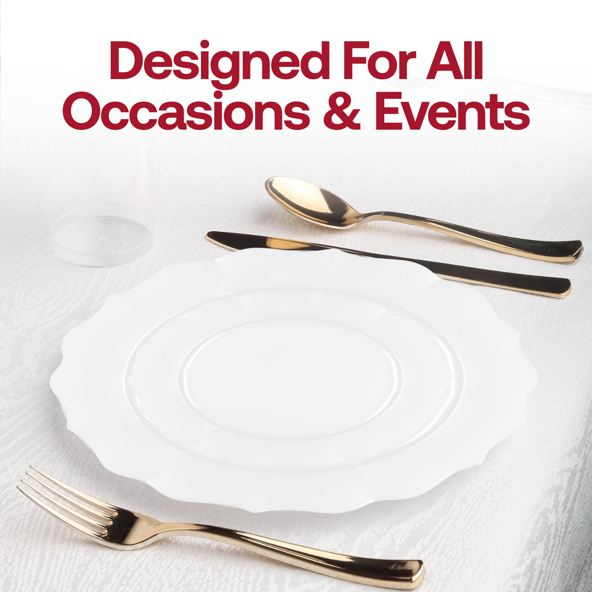Pearl White Round Lotus Plastic Appetizer/Salad Plates (7.5")