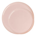 Pink Flat Round Disposable Plastic Dinnerware Value Set