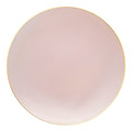 Pink with Gold Rim Organic Round Disposable Plastic Appetizer/Salad Plates (7.5")