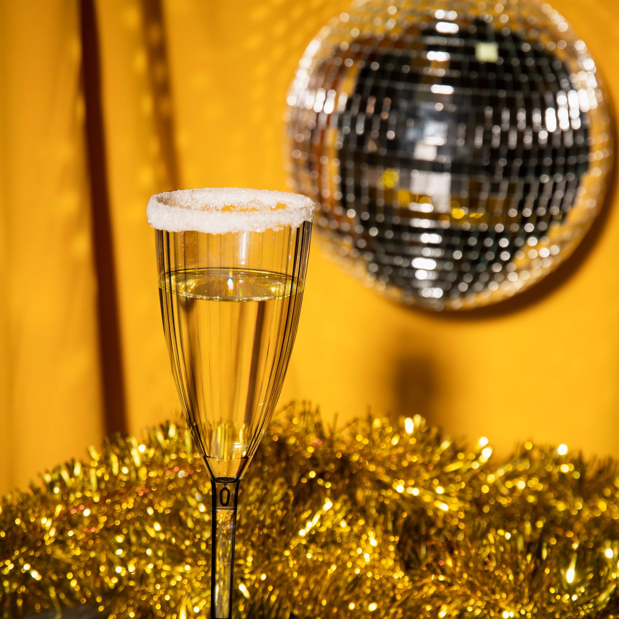 Clear Stripe Round Disposable Plastic Champagne Flutes (8 oz. )
