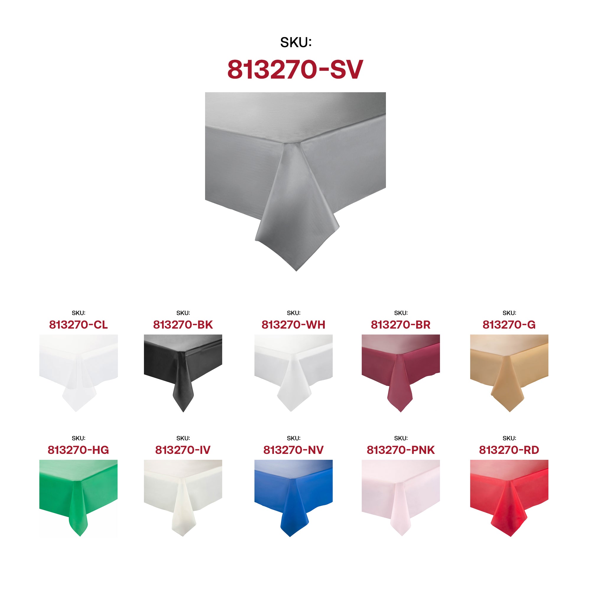 Silver Rectangular Disposable Plastic Tablecloths (54" x 108")