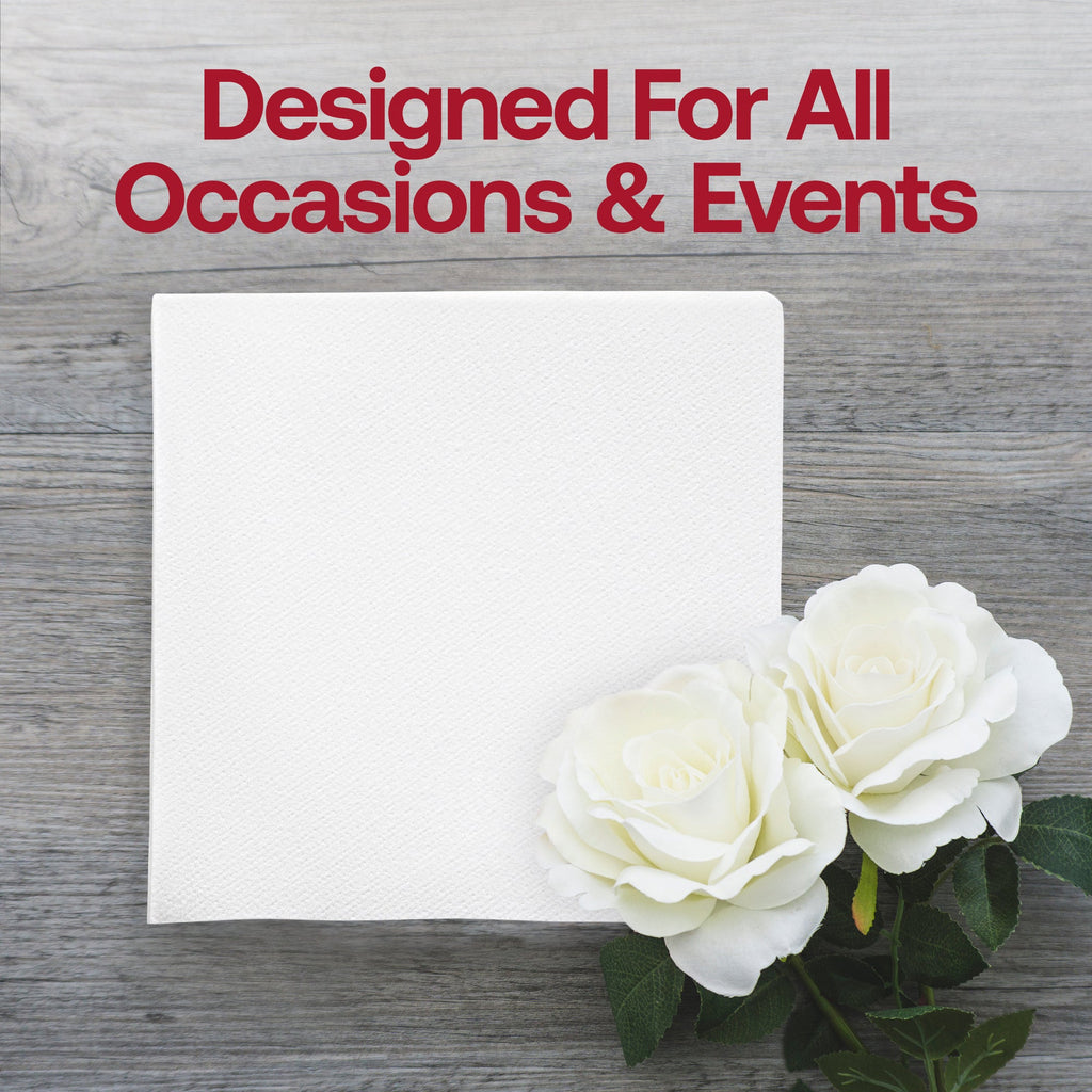 White Linen-Like Premium Paper Beverage/Cocktail Napkins