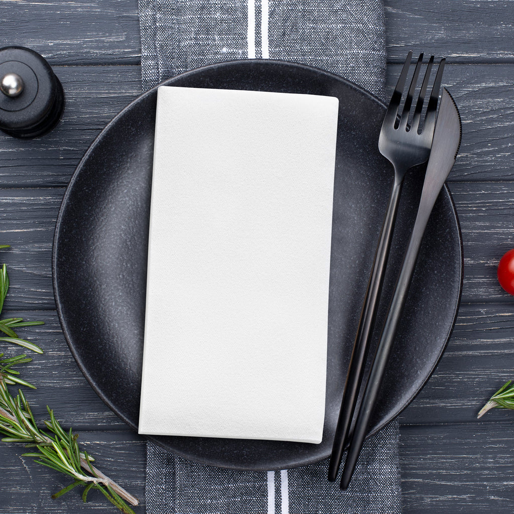 White Linen-Like Premium Paper Buffet Napkins
