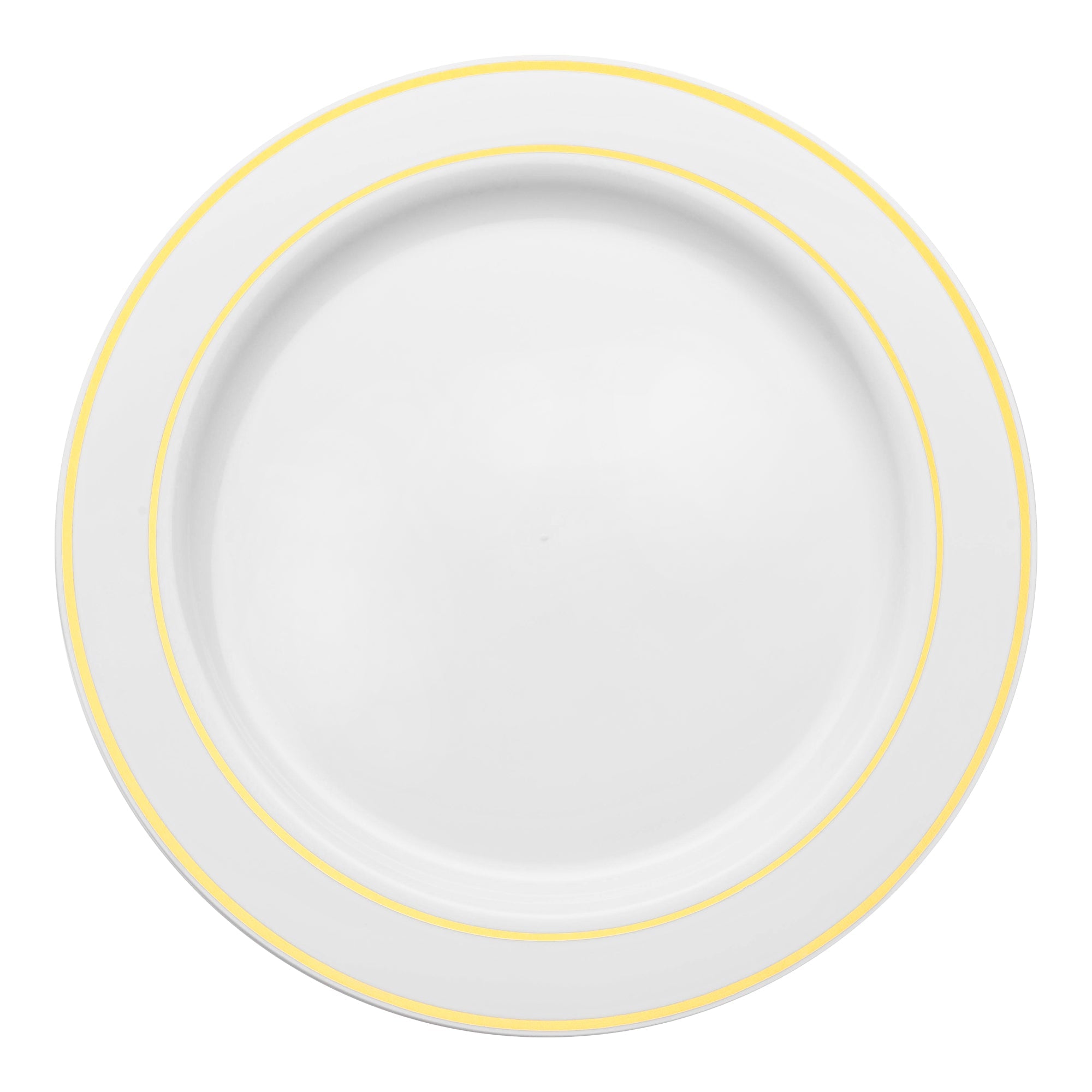 White with Gold Edge Rim Plastic Pastry Plates (6")