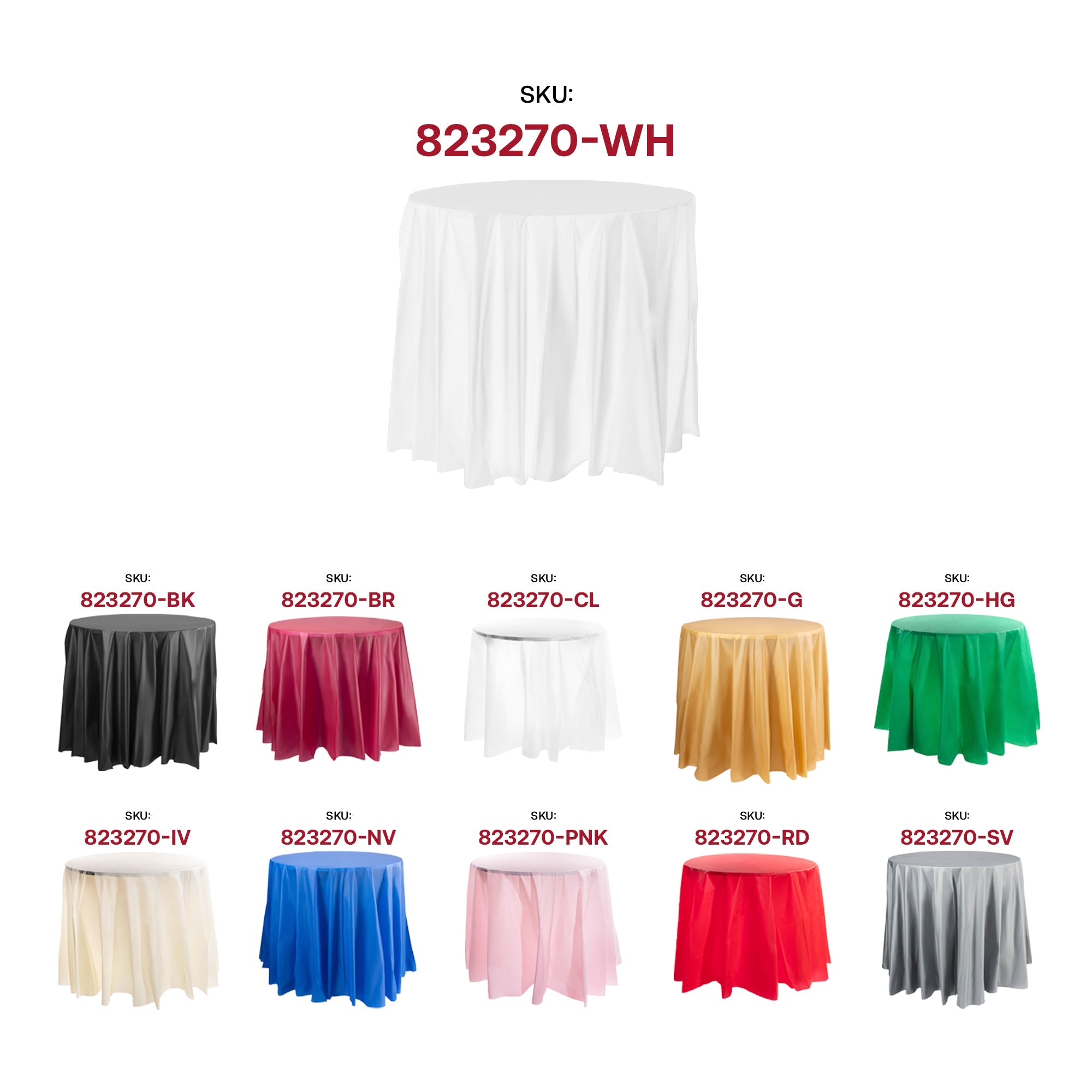 White Round Disposable Plastic Tablecloths (84")