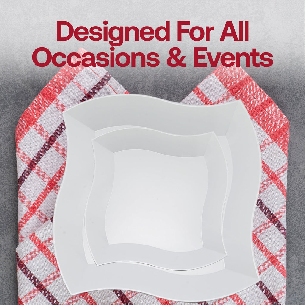 White Wave Plastic Dinnerware Value Set