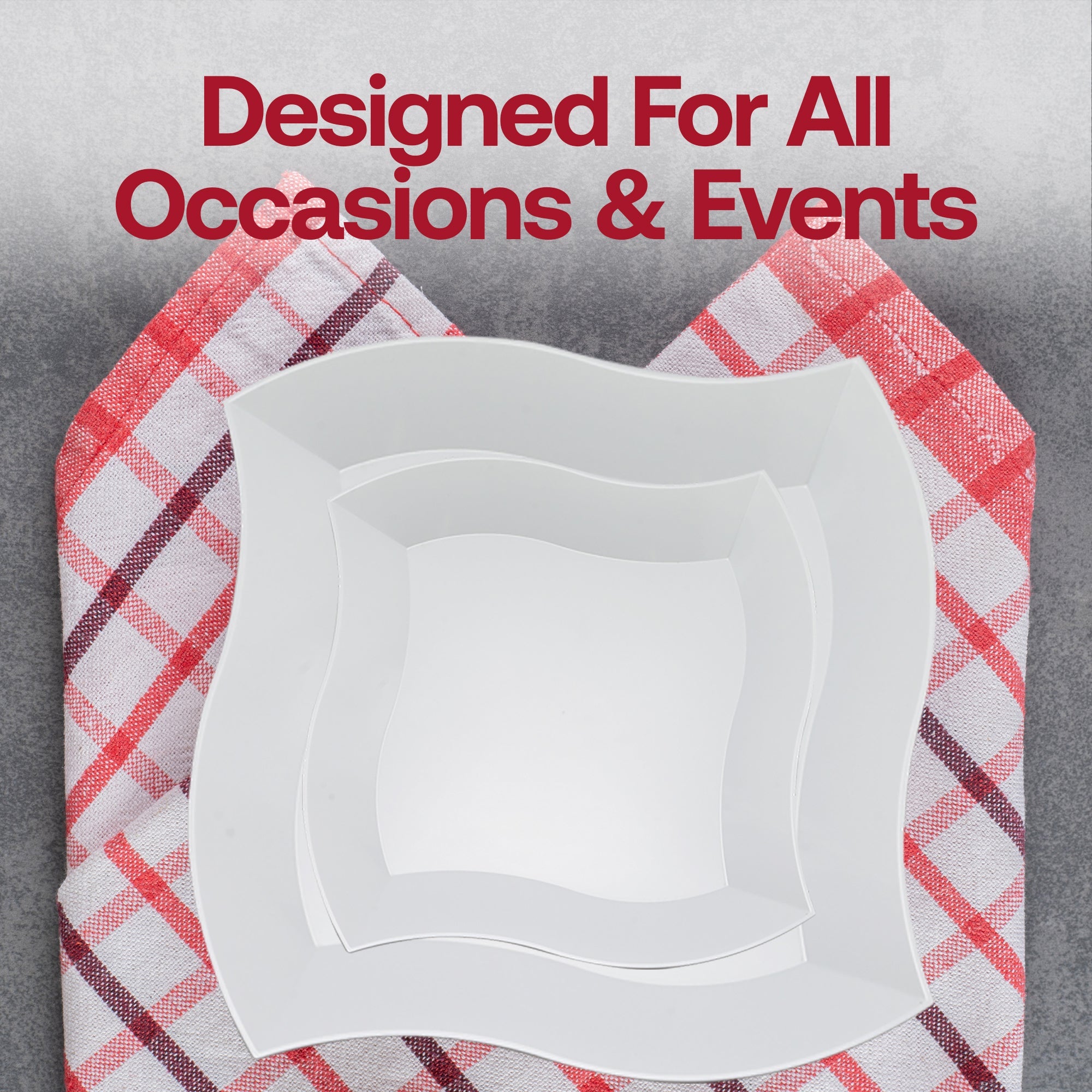 White Wave Plastic Dinnerware Value Set