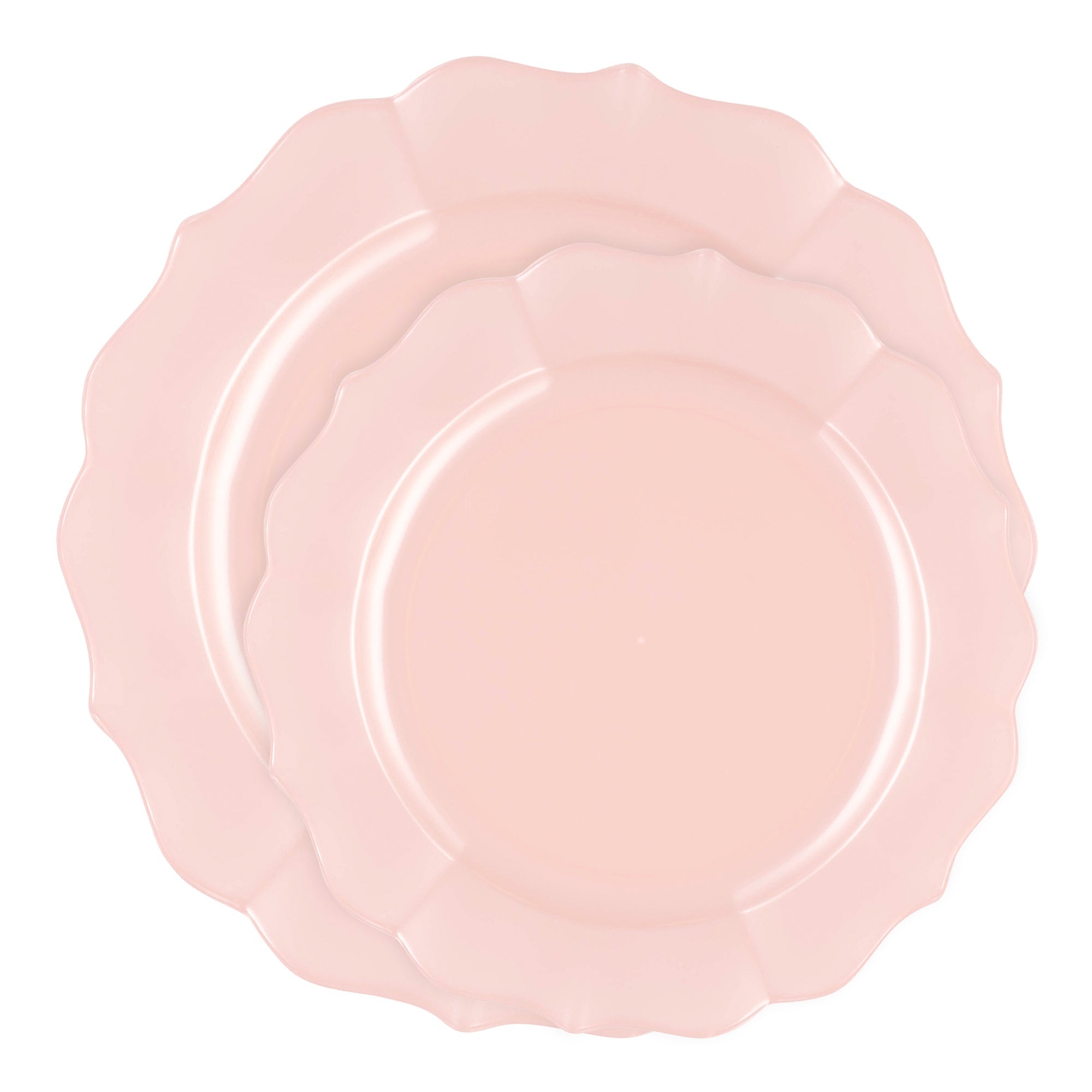 Pearl Pink Round Lotus Plastic Dinnerware Value Set