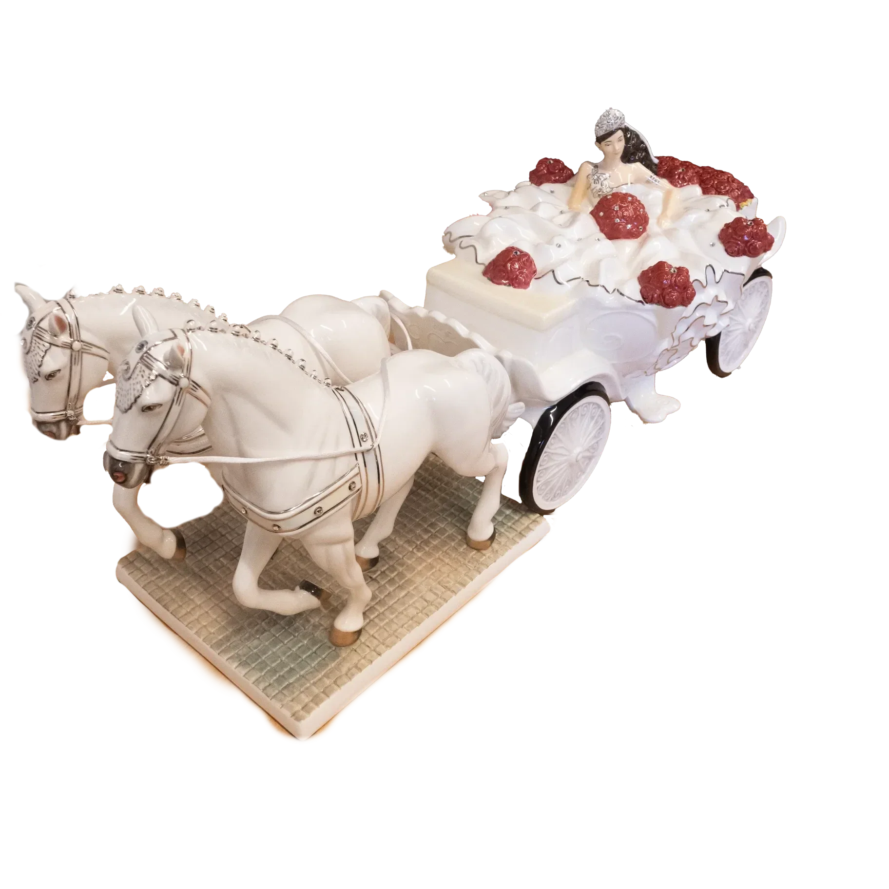 English Ladies Thelma Madine Going to the Chapel Bride & Horse Figurine