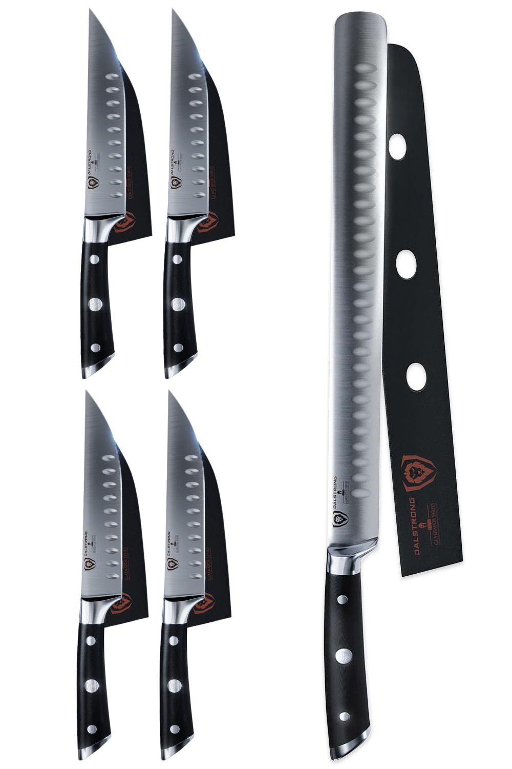 Entertainers Bundle | 4-Piece Steak Knife Set + 12" Slicing Knife