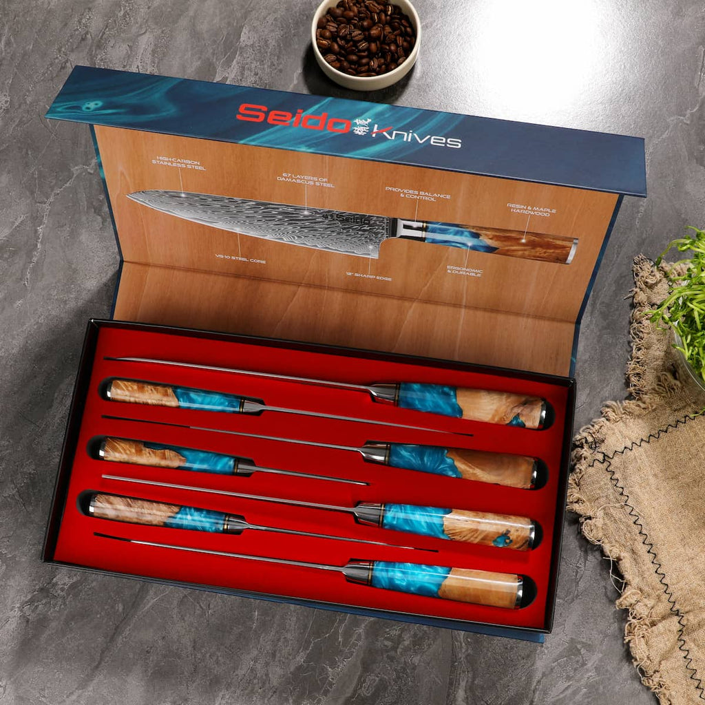 Executive Japanese Damascus Steel Knife Set