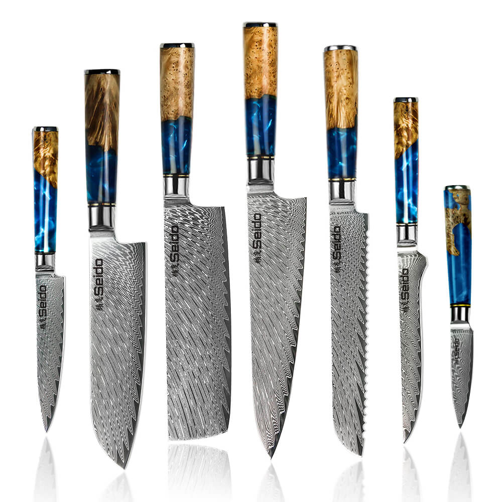 Executive Japanese Damascus Steel Knife Set