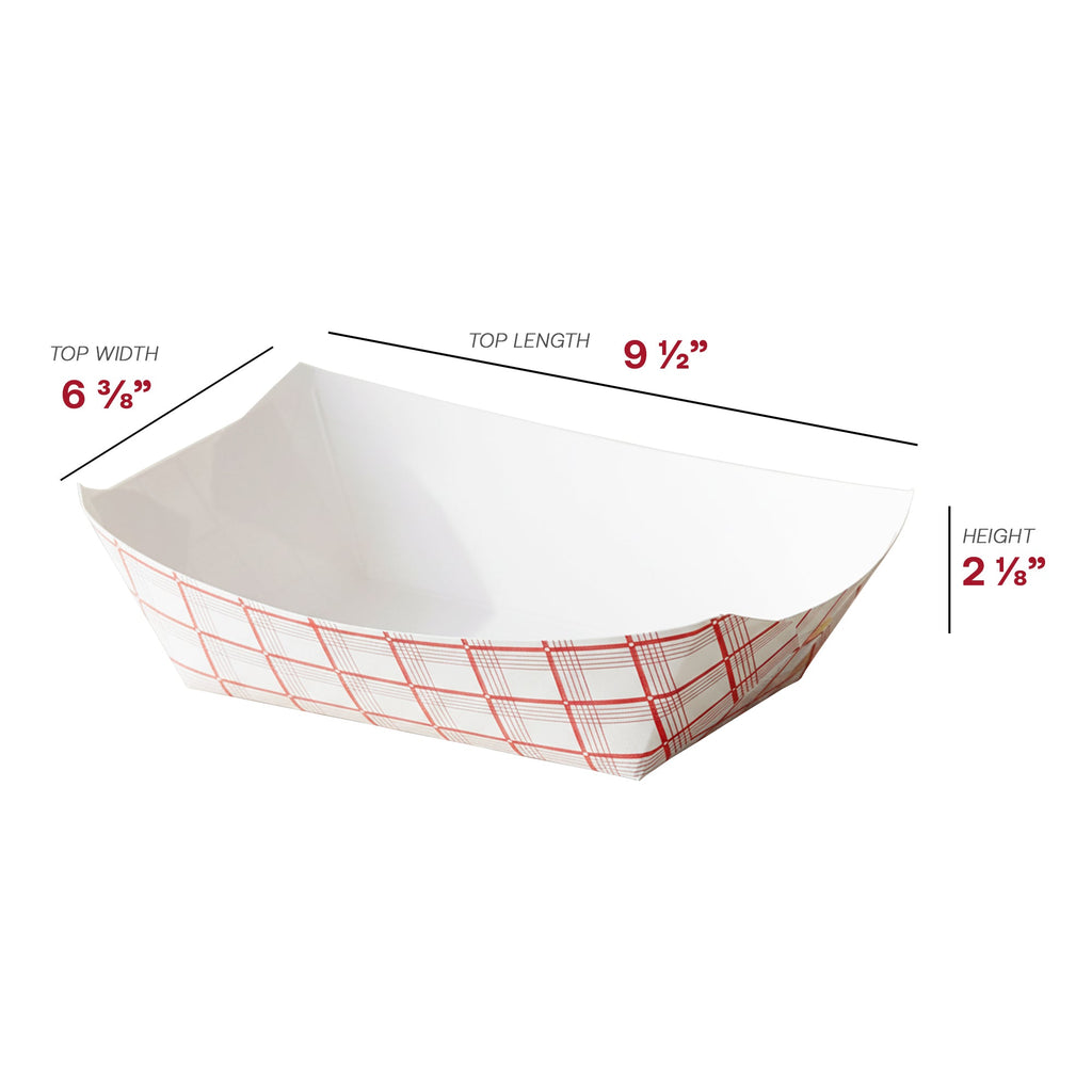 5 lb Red Plaid Paper Food Trays