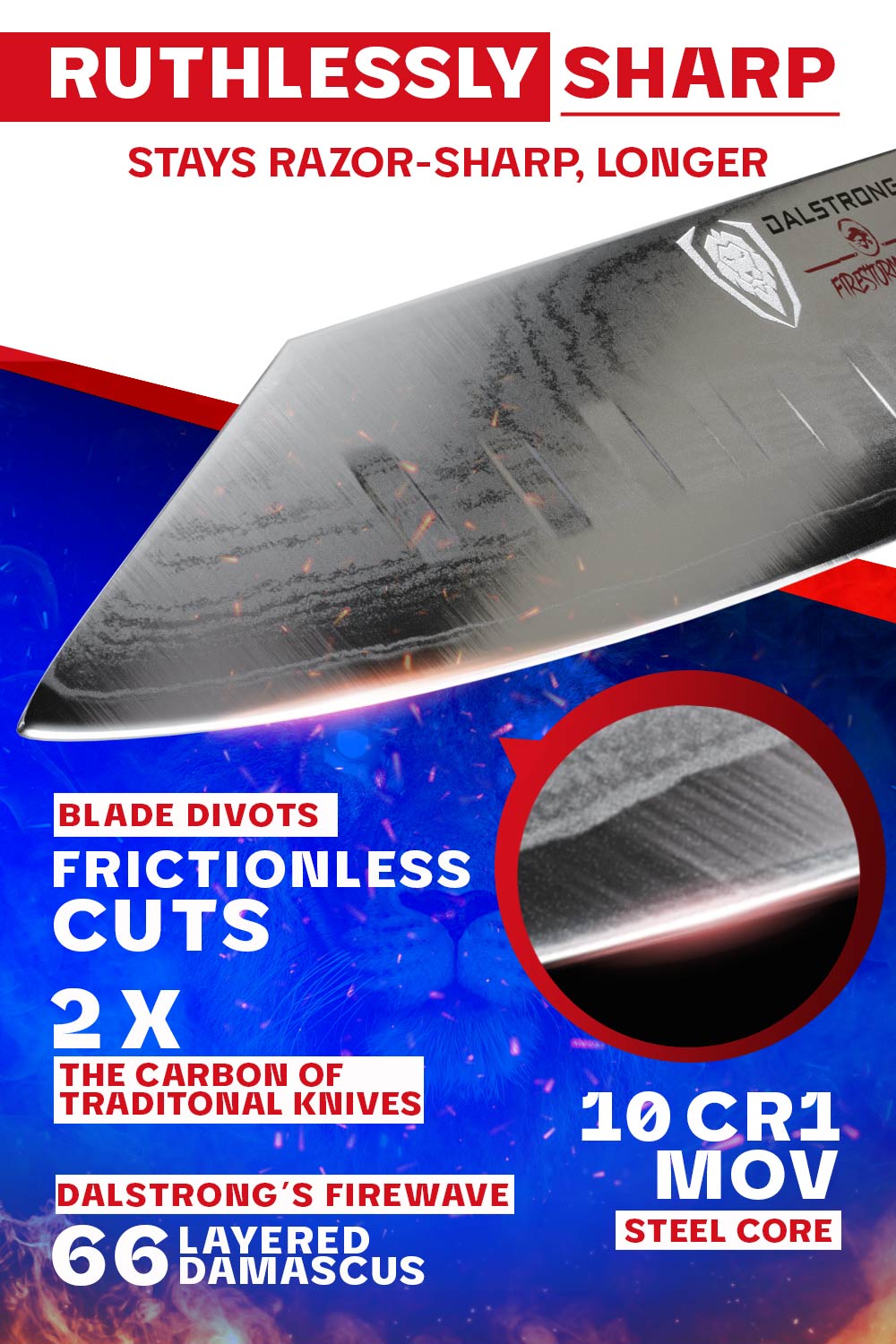 Santoku Knife 7" | Firestorm Alpha Series | Dalstrong ©