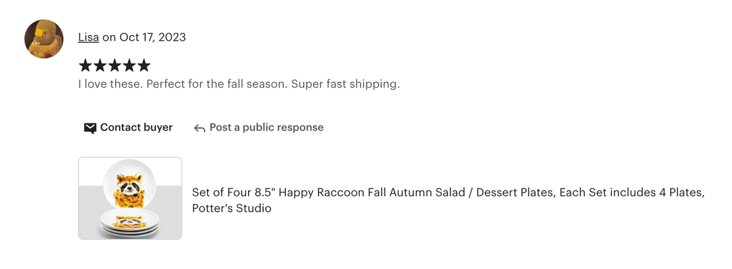 8.5" Happy Raccoon Salad/Dessert Plate