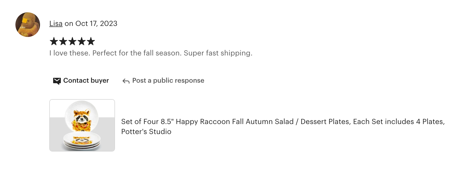 8.5" Happy Raccoon Salad/Dessert Plate